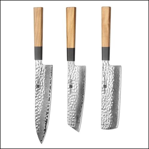 FANGZUO 1-3PC Kitchen Knife Set Professional Damascus Steel Chef Bread Paring Santoku Sharp Nakiri Cook Knife Kitchen Knife