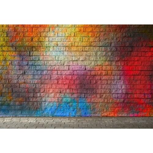 Laeacco Color Brick Wall Gradient Floor Celebration Baby Stage Scene Photography Backgrounds Photographic Photo Backdrops Studio