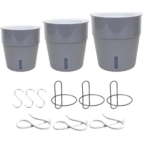 Lazy Flower Pot Wicking Pots Plastic Self Watering Gardening Supplies Metal Wall Hook