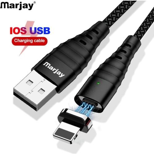 Marjay Magnetic USB Cable For iphone 7 8 Plus X Xs Max XR 3A Fast Charging 8 PIN 2m Magnetic Charger Data USB Cable Mobile Phone