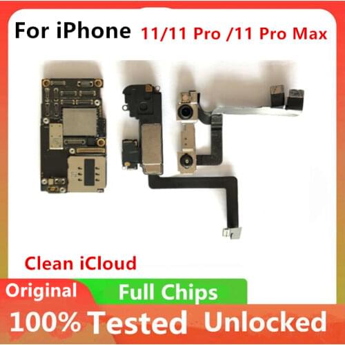 For IPhone X XS XR XS MAX Motherboard Unlocked Clean ICloud for IPhone 11 Motherboard With / NO Face Id Full Chips Full Working