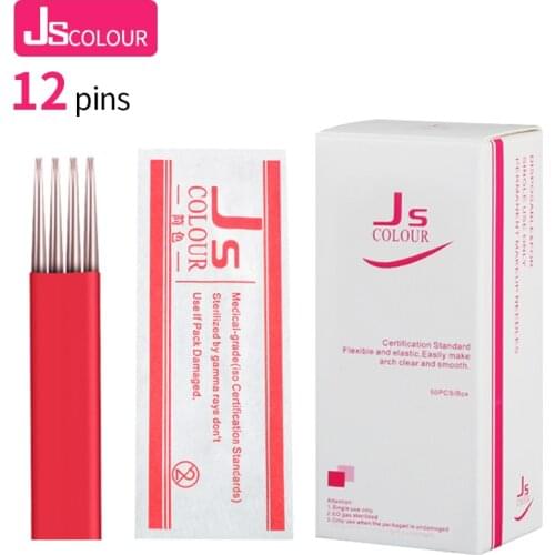 Newest deisgn 50pcs permanent makeup microblading blades fog eyebrow needle 4X3RL manual needles for fog eyebrow 12needles