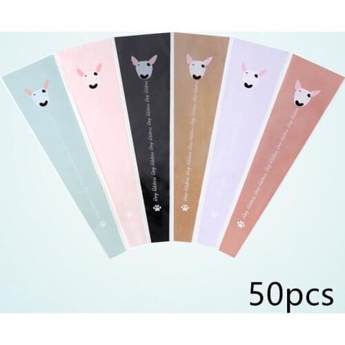 New 50pcs Creative Dog shape Single Opp Rose Bags Florist Plastic Flower Packaging Bags Single Rose Bags Flowers Wrapping Papers