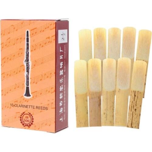 OOTDTY 10pcs 2.5 Strength Clarinet Reeds Music Instrument Part Traditional Bamboo Reeds