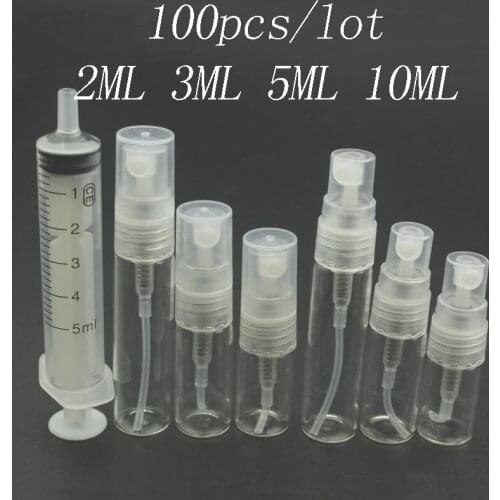 Wholesale 2ML 3ML 5ML 10ml Mini Portable Transparent Glass Perfume Bottle With Spray&Empty Parfum Vial With Atomizer For Travel