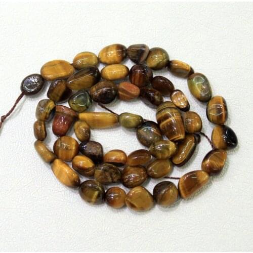 Wholesale Irregular Gravel Shape Natural Tiger Eye Stone 6-9 mm Beads For Jewelry Making DIY Bracelet Necklace 15'' 40 PCS