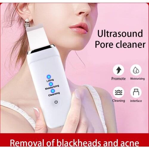 Professional Ultrasonic Facial Skin Scrubber Cleaner Ion Deep Face Cleaning Acne Blackhead Remover Peeling Shovel Facial Lifting