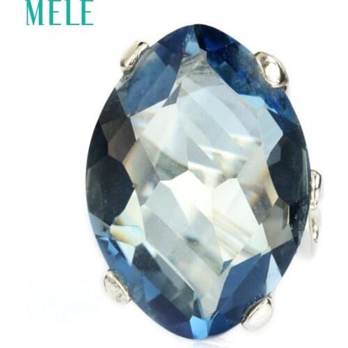 Natural mystic quarts silver ring, 24mm*18mm, big stone and beautiful color, fashion and popular