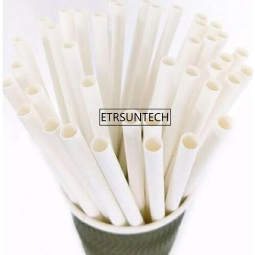 White Paper Straws Thickned Diameter 6mm/8mm/9mm/10mm Wedding Birthday Party Drinking Straw Wholesale