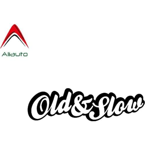 Aliauto Fashion Words Car Sticker Old & Slow Automobiles Motorcycles Accessories PVC Decal for Peugeot 308 Kia Rio Opel,16cm*5cm