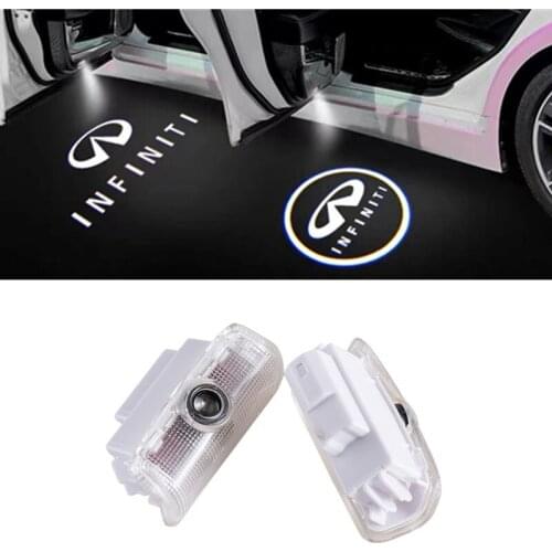 LED Car Door Ghost Shadow Logo Projector Light For Infiniti FX37 FX50 G37 G25 Q50 Q60 QX50 QX56 QX70 QX80 M25 M35 EX25 2017