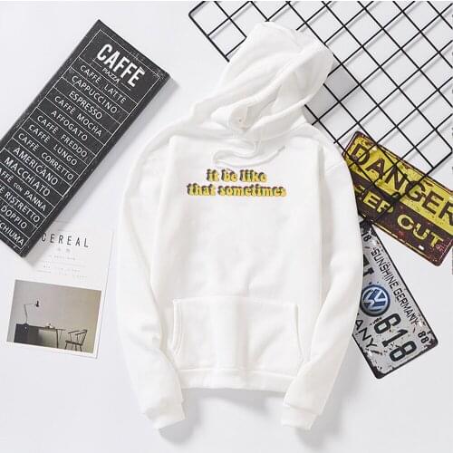 Fashion English Letter Printed Vitality Hoodie Women Warm Sweatshirt Hip Hop Streetwear KPOP Harajuku Kawaii Feminine Itself