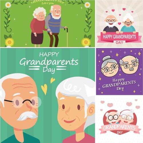 Happy Grandparents Day Background Vinyl Holiday Party Photography Living Room Sofa Bedroom Bedside Decoration Props