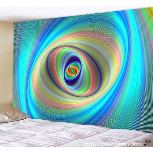 Magic Psychedelic Vortex Tapestry Wall Hanging Hippie Abstract Pattern Trippy Fantasy Magical Fractal Tapestry Home Furnishing