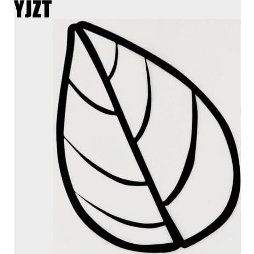 YJZT 10.5CM×13.5CM Plant Leaf Creative Vinyl Car Sticker Motorcycle Decal Black/Silver 18B-0082