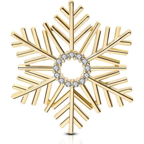 Fashion Crystal Xmas Charm Snowflake Brooch Rhinestone Women Brooches Scarf Clip Girls Accessories