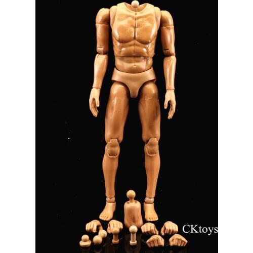 1/6 Male Accessory Muscle Narrow Shoulder Body Upgraded Version Model For 1/6 Man Head Sculpt In Stock