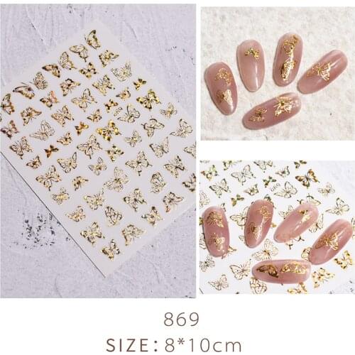 1 Pc 3D Hollow Nail Art Decoration Flower Glue Hot Stamping Laser Butterfly Nail Art Transfer Stickers Nail Art Accessories Tool