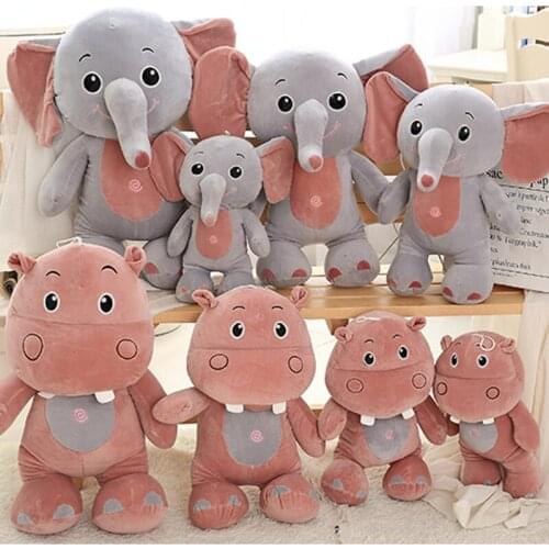 1PC 75cm Elephant & hippo Stuffed Animals&Plush Doll Play Elephant Educational Anti-stress Toy Gift For Children