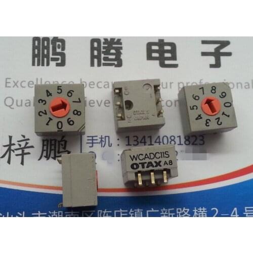 1PCS Imported Japanese OTAX WCADC11S-1 0-9/10 bit rotary coding toggle switch 3:3 pin patch