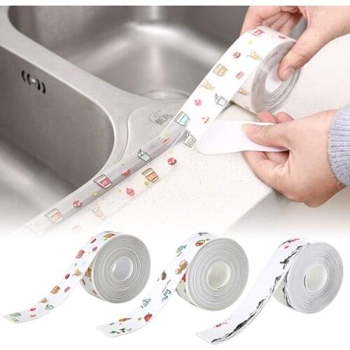 1PC Seam Stickers PVC Self-Adhesive Waterproof Tape Anti-Mold Sticker Kitchen Sink Bathroom Countertop Toilet Gap Household