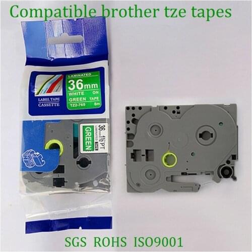 3PK brother tze765 tze 765 white on green 36mm*8m Tze Laminated Brother Label P touch label Tapes tz 765 tz765 tze 765 tze-765