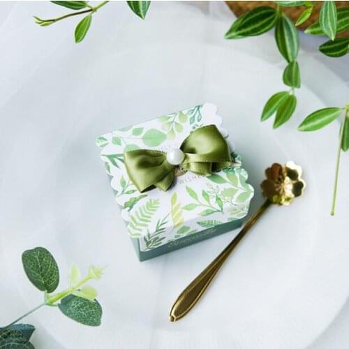 50pcs Creative Forest Style Outdoor Wedding Box Wedding Favors Candy Box Party Gift Box Bomboniera Chocolate Box With Bowknot