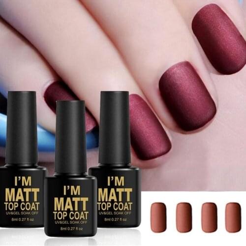 8ml UV Gel Polish Base Coat Primer Gel Varnish Soak Phototherapy Color UV Wipe Gel Top Matte Led Frosted No Off Glue D9D7