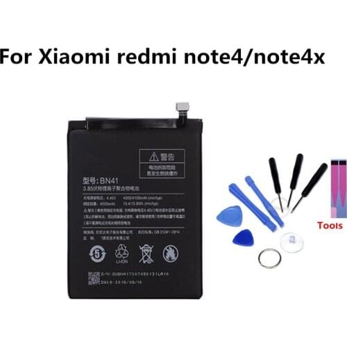 BM41 Mobile Phone Battery For Xiaomi Redmi Note 4X PRO & note4 note 4 Real Capacity 4100mAh Replacement Li-ion Battery