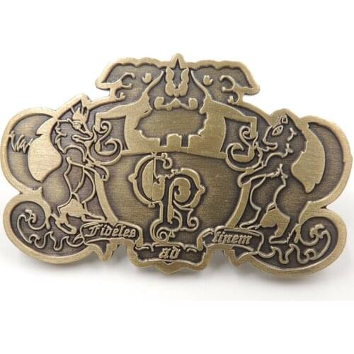 Antique gold badges cheap custom Badge with metal pin low price custom made metal badges
