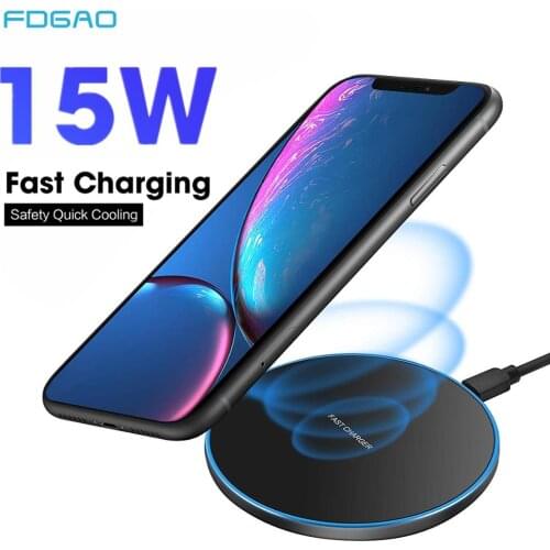 15W Qi Wireless Charger for Samsung S20 S10 S9 Fast Charging Pad 10W USB C Quick Charge For iPhone 12 11 XS XR X 8 Airpods 2 Pro