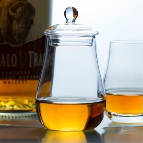 ISO International Standard Scotland Whisky Glass With Lid Travel Portable Copita Nosing Rocks Glasses Whiskey Tumbler Wine Cups