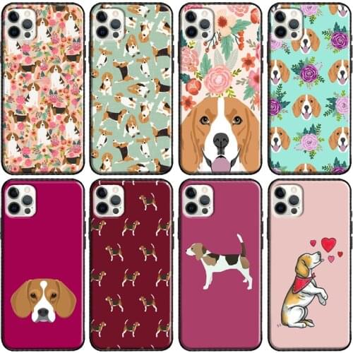 Beagle Floral Dog Phone Case For iPhone 12 11 Pro Max 12 mini 6S 7 8 Plus SE 2020 XR X XS Max Back Cover