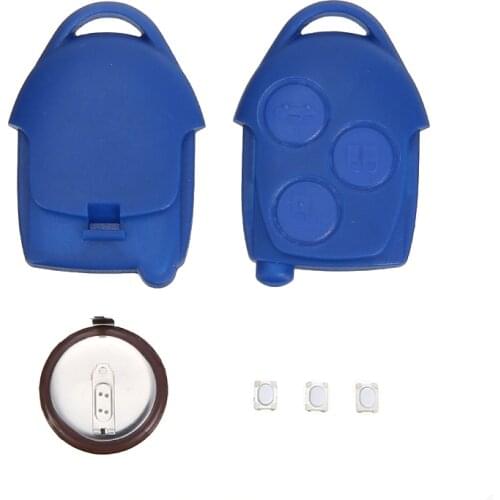 Fit For Ford Transit MK7 2006-2014 3 Buttons Remote Key Case Shell+Battery Auto Key Replacement Blue