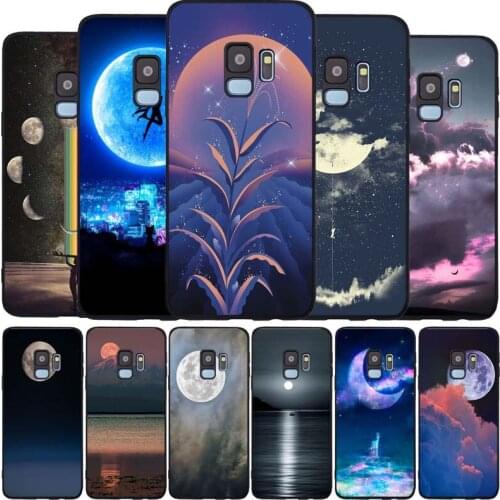 Moon black Soft phone Case For Samsung S20 S10 S9 S8 S7 edge Plus Lite Note 8 9 10 A6 A7 A8 A9 2018 Cover