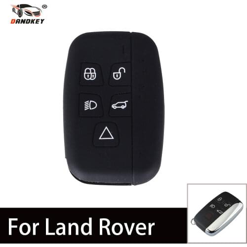 Dandkey 5 Buttons Remote Car Key FOB Cover Smart Silicone Key Case For LAND ROVER LR4 For Range Rover Sport Evoque