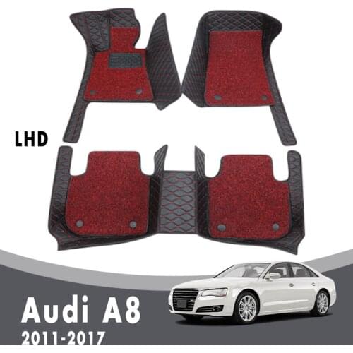 Double Layer Wire Loop Carpets For Audi A8 2017 2016 2015 2014 2013 2012 2011 Luxury Car Floor Mats Interior Accessories Custom