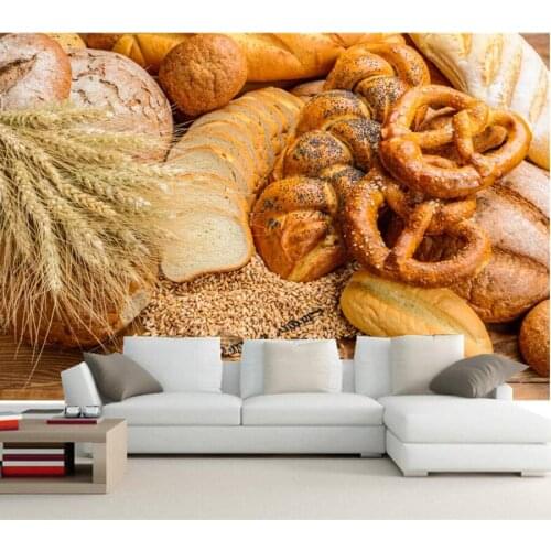 Custom photo 3d mural,Baking Bread Buns Ear botany Food wallpapers,dining room sofa TV wall kitchen wallpaper papel de parede