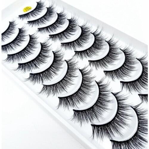 HBZGTLAD 10pairs 3D Mink Lashes Natural Long False Eyelashes Dramatic Volume Fake Lashes Makeup Eyelash Extension Silk Eyelashes