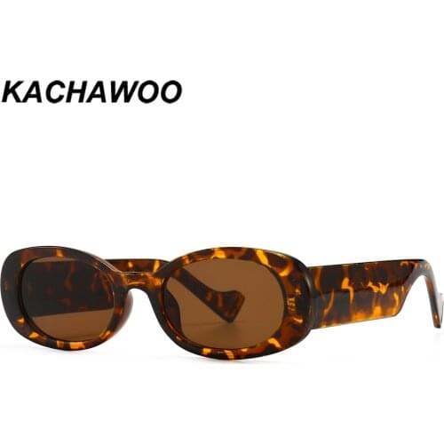 Kachawoo leopard oval sunglasses for women cheap fashion eyeglasses men party gifts item uv400 shades Summer style black orange