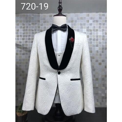 Classic Men Suit Wedding Groom Tuxedo Blazer New Style Slim Fit Jacket pant 3 Piece Blazer+Vest+Pants Dress Tailored