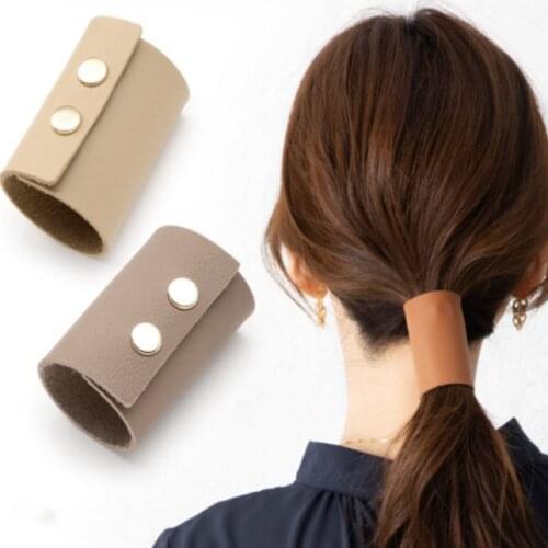 Leather Ponytail Holder Leather Hairpin Hair Ornaments Fresh Simple Women Hair Tie