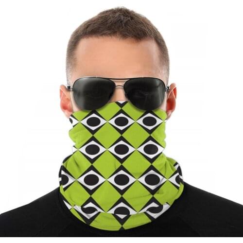 Lime Green Diamonds Scarves Neck Face Mask Unisex Halloween Neck Gaiter Balaclava Bandana Windproof Headband Outdoor Climbing