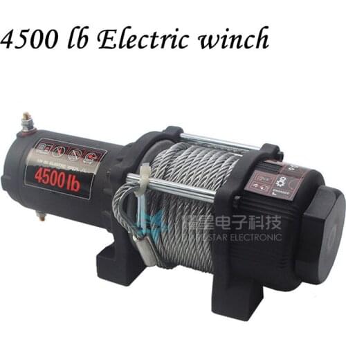4500 lb electric winch class winch cross-country vehicle self-rescue winch 12v/24v small crane truck tractor hoist