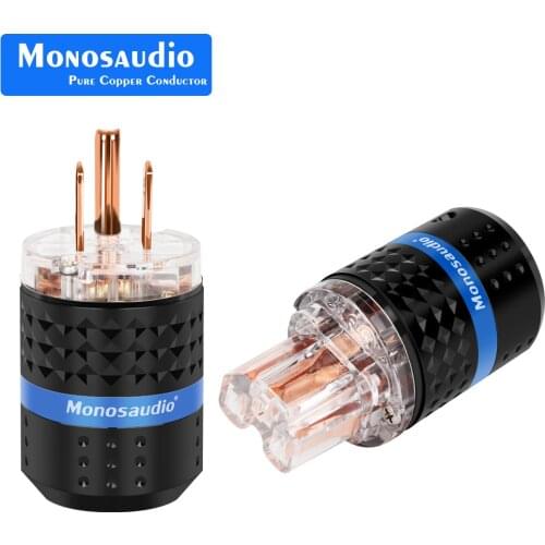 Monosaudio M103/F103 99.998% 99.998% Pure Copper US version Power Plug Audio Power Connector IEC320 C13 connector Plug