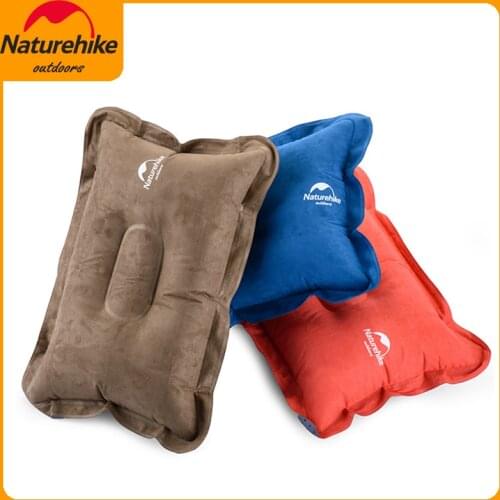 Naturehike Suede Inflatable Camping Pillow Portable Ultralight Non-slip Comfortable Bath Air Pillows for Outdoor Travel Hiking