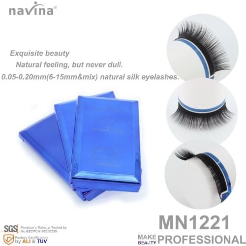 Navina False mink eyelashes of makeup,slim black, natural look, curl CD, thickness 0.07-0.15mm, length 6-15mm