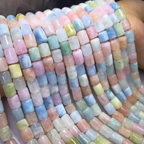 Loose beads Morganite pillar 10-11mm for DIY jewelry making FPPJ 14inch wholesale beads nature gem stone