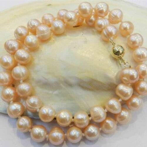 8-9mm Real Natural Pink Cultivation Pearl Necklace