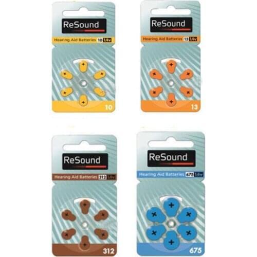 Lot 60PCS/10 Cards ReSound A10 PR70/A13 PR48/A312 PR41/A675 PR44 Zinc Air Battery High Performance BTE Hearing Aid Batteries